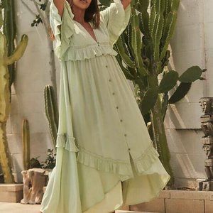 Free People Paradiso Maxi Dress Endless Summer Tender Fern M